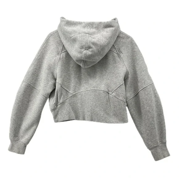 Lululemon Scuba Oversized Half Zip Hoodie Light Grey Cropped Thumbholes Sz XS/S - Picture 4 of 9